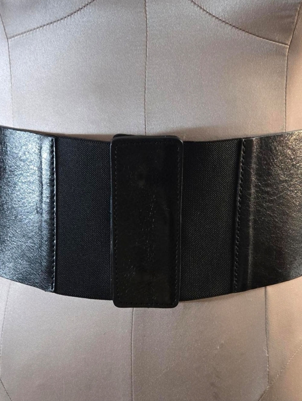 ZARA Black Wide Leather Waist Belt Made in Spain Minimalist Chic